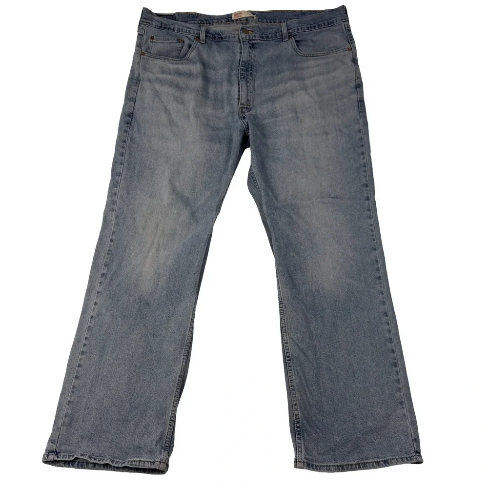 Signature by Levis Mens Jeans Relaxed Straight Size‎ 42x30 Light Wash Stretch